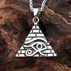 Eye of Horus Pyramid Pendant — Stainless Steel