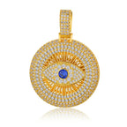 European and American cross-border hot sales ins new devil's eye pendant slightly inlaid with zircon hip hop hipster accessories