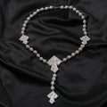 THE BLING KING Full Paved Iced Out Bling New In Cubic Zirconia HipHop Jewelry 4 Cross Bead Chain Necklace for Women Men