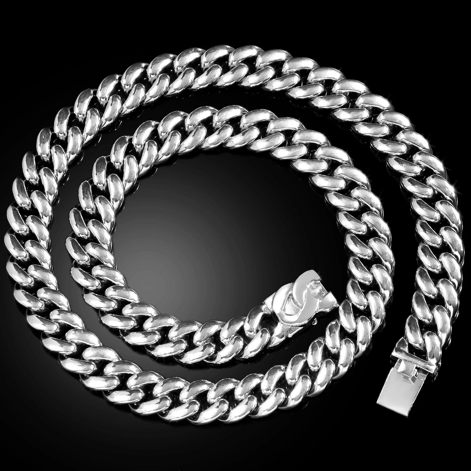 14 MM Prong Cuban Link Chain Necklace For Men Hip Hop Iced Out Bling Luxury Full Rhinestone Paved Necklace Rapper