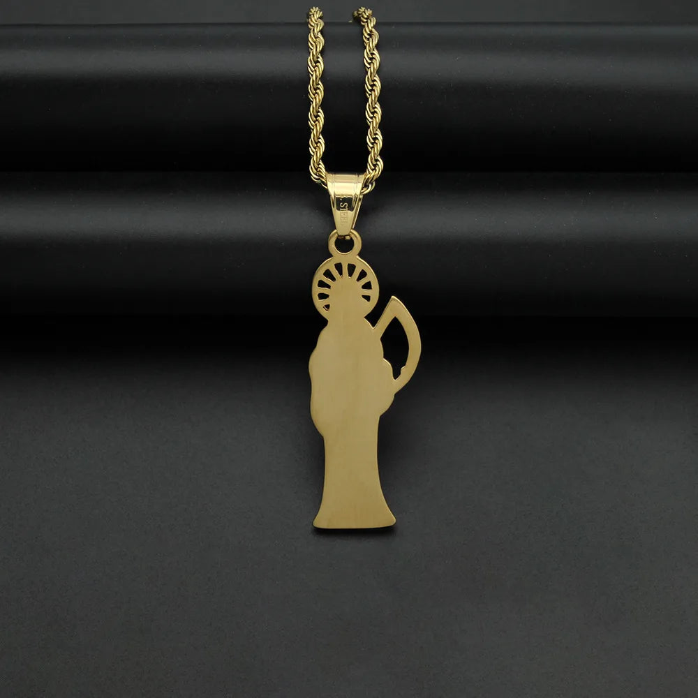 New Fashion Creative Scythe Death Skull Pendant Charming Men's Necklace Hip Hop Punk Accessories Party Gift Jewelry
