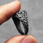 Vintage Black Crater Ring — Stainless Steel