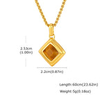 Stylish Natual Stone Necklace for Men,Stainless Steel Geometric Pendant Necklace,New Trend Jewelry Gift