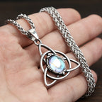 Trinity Opal Knot Pendant — Stainless Steel