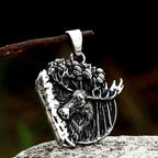 Viking Odin Wolf Head Pendant — Stainless Steel