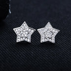 Iced Out Star Stud Earrings — 925 Silver
