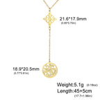 Double Amulet Protection Necklace Witch Knot Pentagram Tetragrammaton Stainless Steel Protection Jewerly Wholesale