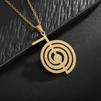 Stainless Steel Gothic Mysterious Ghost Death Band Symbol Pendant Necklace Personalized Punk Jewelry for Men and Women
