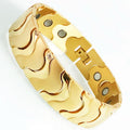 16mm Link Chain Stainless Steel Men's Bracelet Luxury Gold Color Matte Finish With Strong Magnets Therapy Man Bracelets