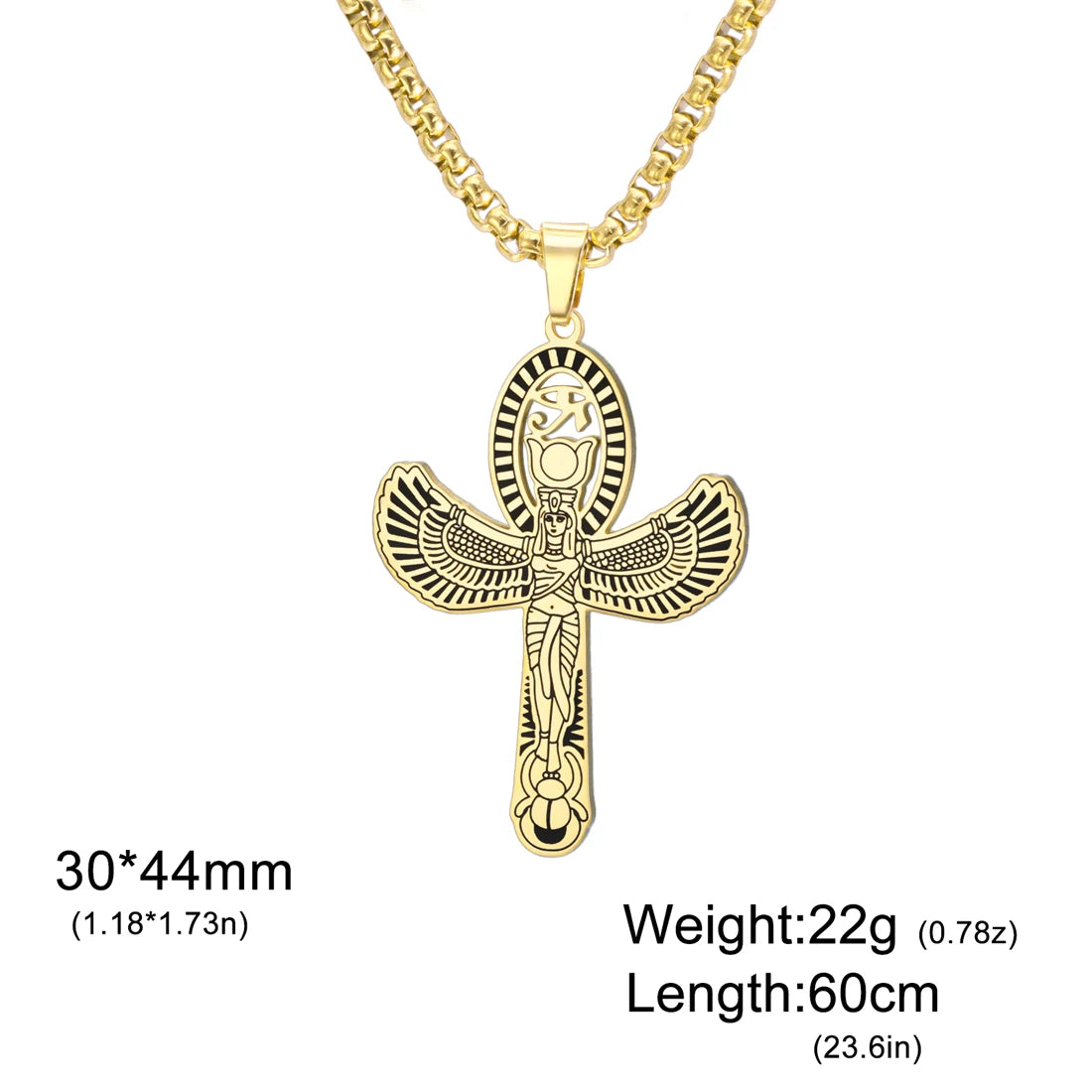 Eye of Horus Cross Wing Pendant Necklace