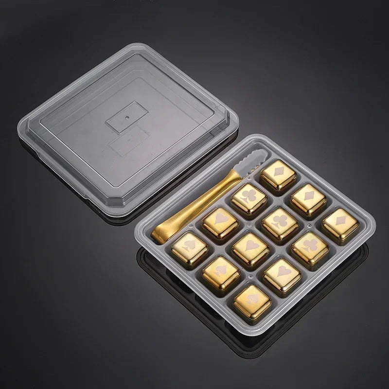Reusable Whiskey Stones Stainless Steel Ice Cubes Quick-Freeze Wine Cooler Food Grade Metal Pellets Beer Cooler Bar