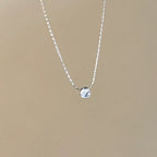 Luxury Fashion Little Zircon Pendant Necklace for Women Classic Simple Gold Color Stainless Steel Temperament Chokers Jewelry