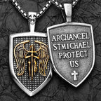 Archangel St.Michael Pendants Stainless Steel Men Women Necklaces Chain Punk Rock Retro Jewelry Accessories Best Gift