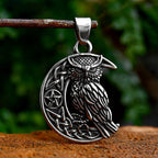 Viking Owl Pendant Necklace — Nordic Amulet, Stainless Steel