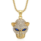 Vintage Leopard Head Pendant Necklace — Stainless Steel