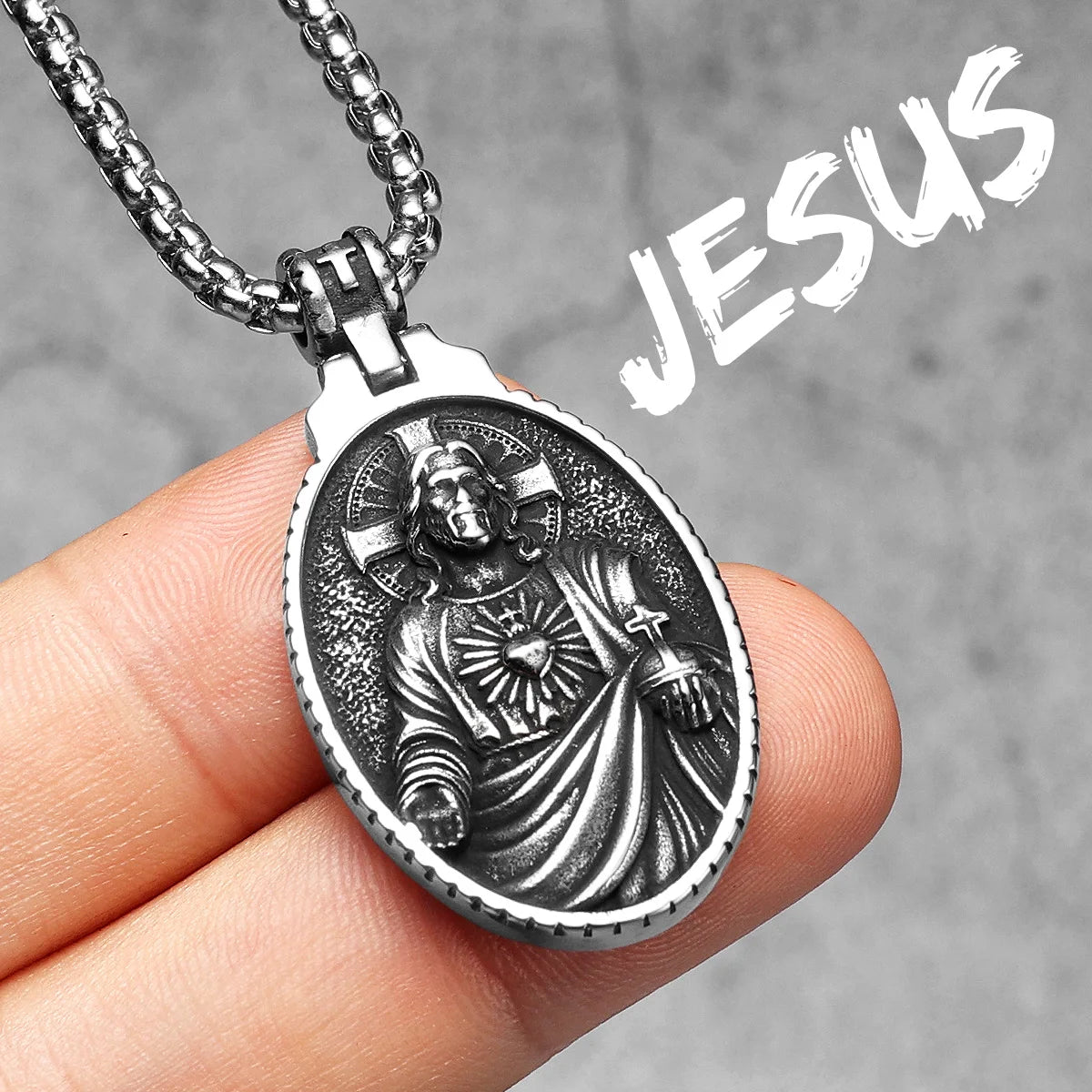Angel Jesus Virgin Mary Pendant — Stainless Steel