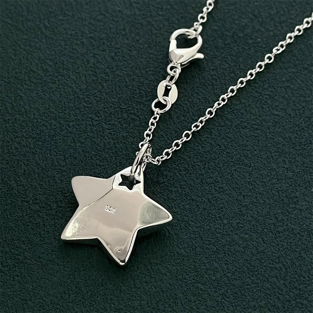 Silver-Tone Star Pendant Necklace