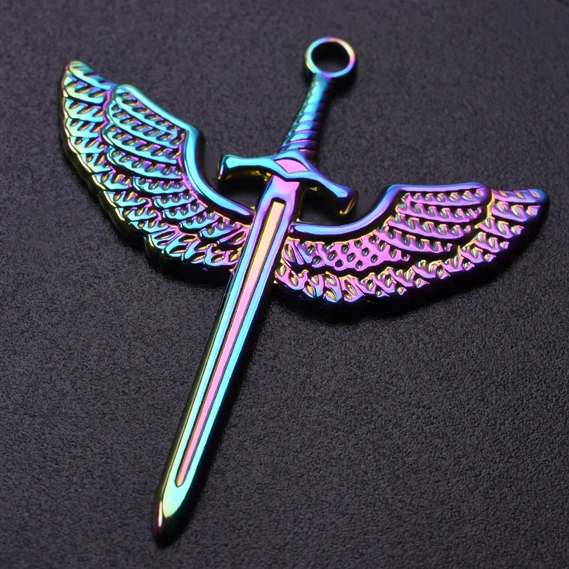 Sword Dagger Wing Pendants DIY Necklace Making — Stainless Steel