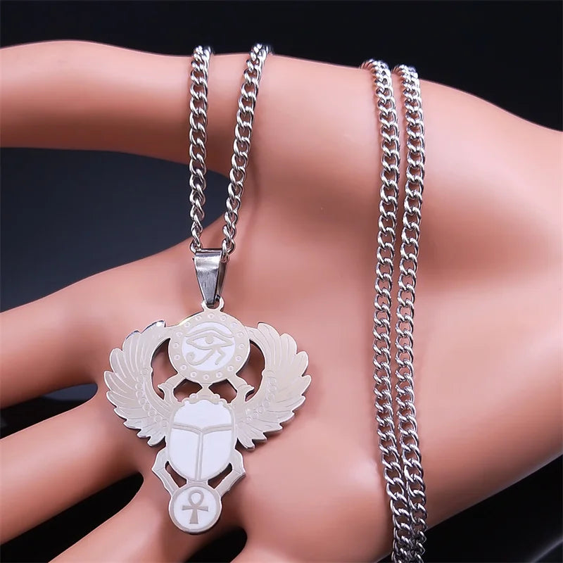 Eye of Horus Ankh Pendant — Stainless