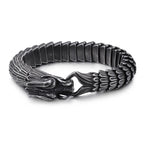 Punk Rock Viking Cuban Curb Bracelet Wrist Men Retro Hiphop Stainless Steel Charm Chain Male Dragon Bracelets Bangle