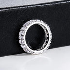 Iced Out Wedding Band Ring — 925 Silver