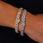 Gold Baguette Tennis Bracelet 8MM Iced Out