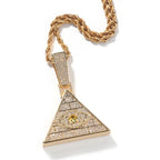 THE BLING KING Pyramid Horus Eyes Pendant Necklace Twist Chain Micro Paved Cubic Zirconia Gold Plated Mens Hip Hop Jewelry Gifts