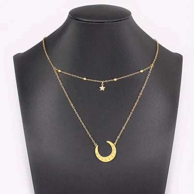 Nidin 8 Styles Double Layers Geometric Delicate Lightning Necklaces for Women Zircon Jewelry Charms Thunder Bolt Pendant Gifts
