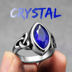 Celtic Knot Gemstone Ring — Stainless Steel