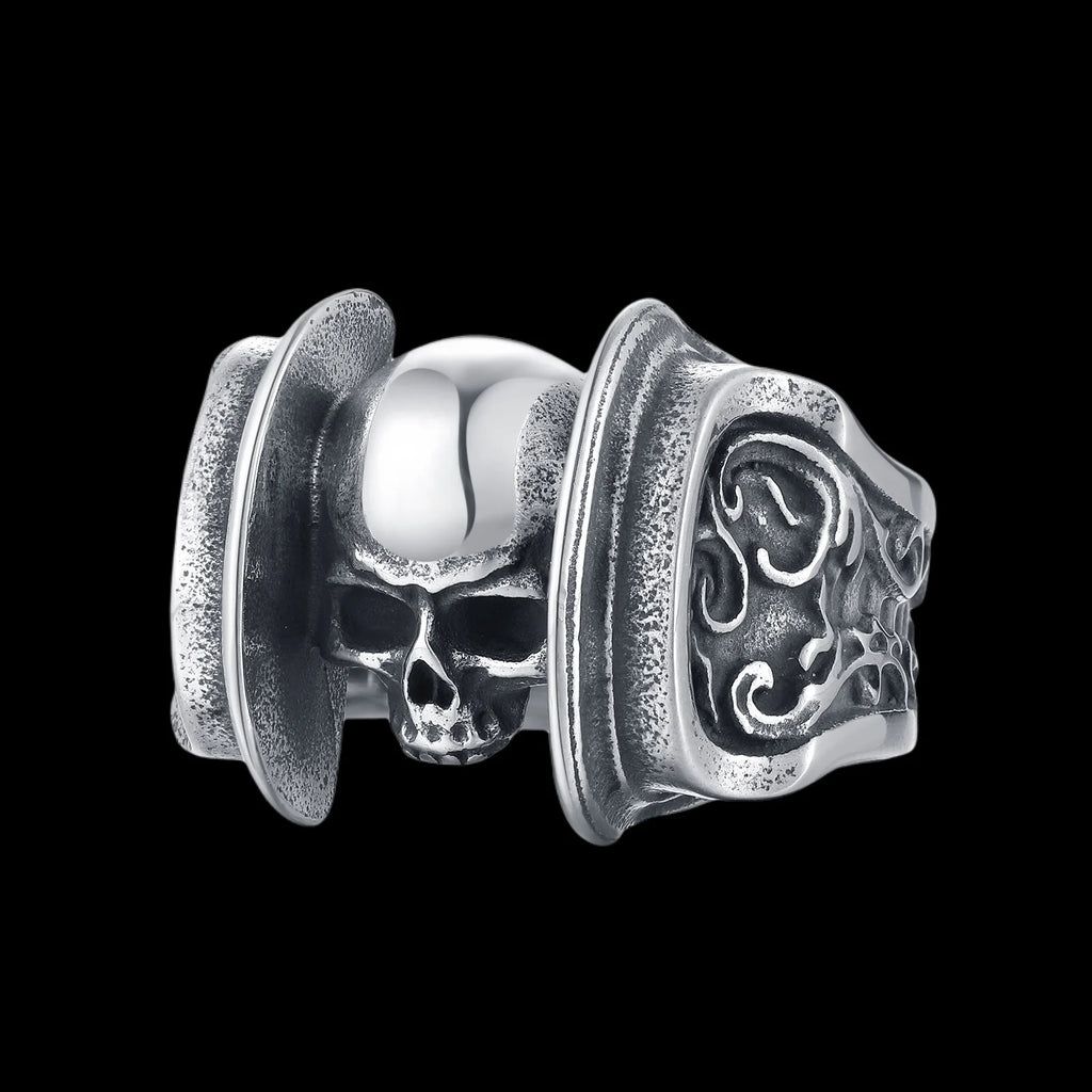 Men's Calvarium Skull Ring Gothic 316L Stainless Steel Biker Ring Motorcycle Band jewellery Party Gift OSR734