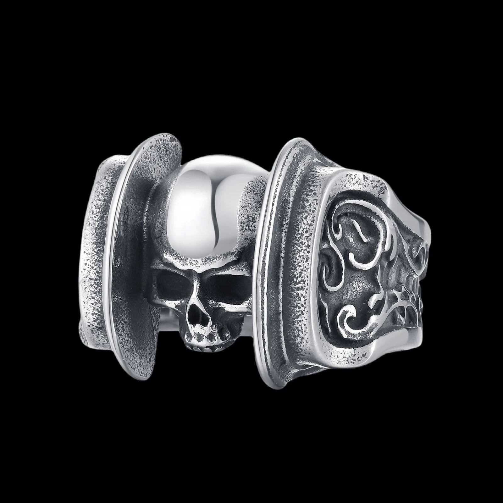 Men's Calvarium Skull Ring Gothic 316L Stainless Steel Biker Ring Motorcycle Band jewellery Party Gift OSR734
