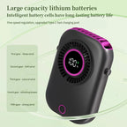 Colorful Hanging Neck Fan Portable Hanging Neck Fan Intelligent Digital Display Colorful Atmosphere Light Five-speed