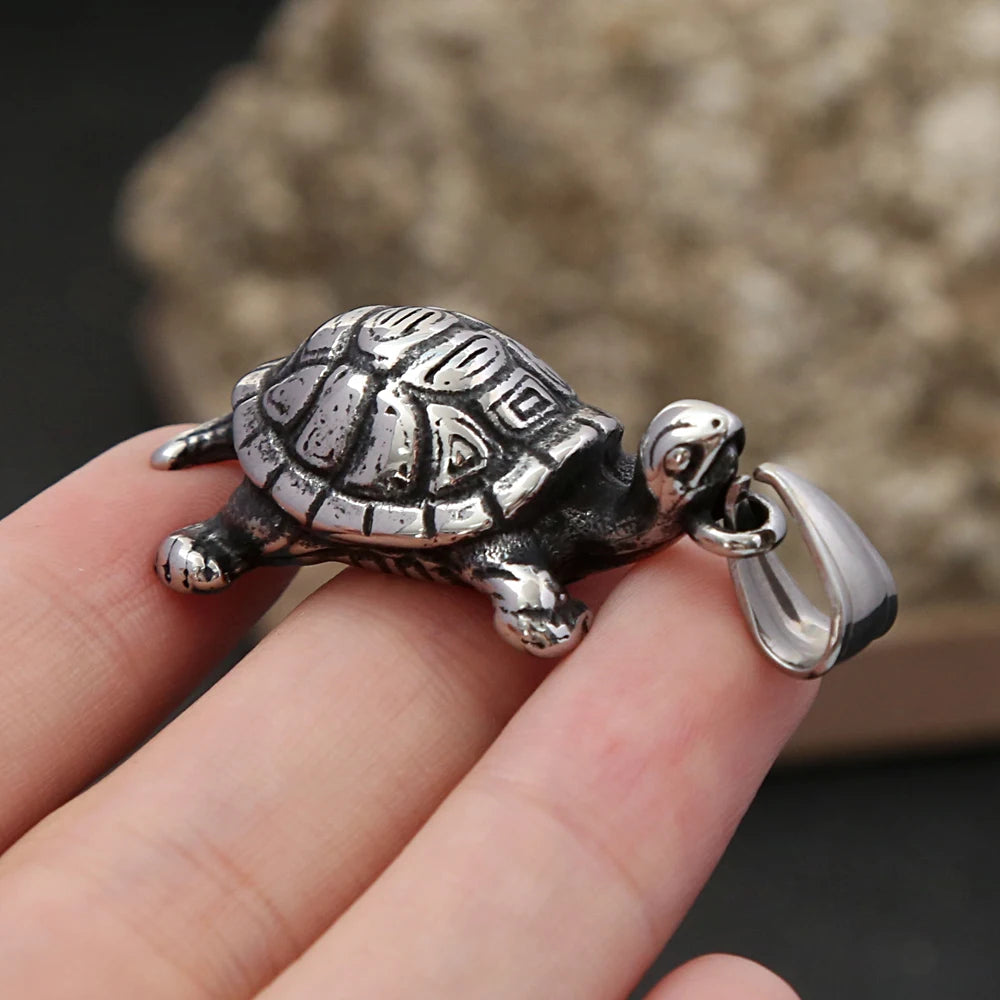 Turtle Pendant — Stainless Steel