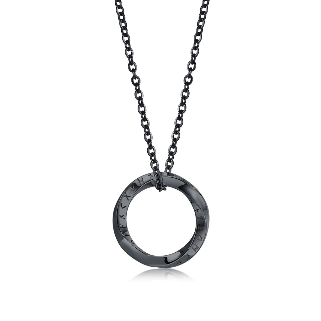Vnox Norse Viking Pendant Necklaces, Men Twisted Stainless Steel Mobius Triangle Charm, Vegvisir Nordic Valknut