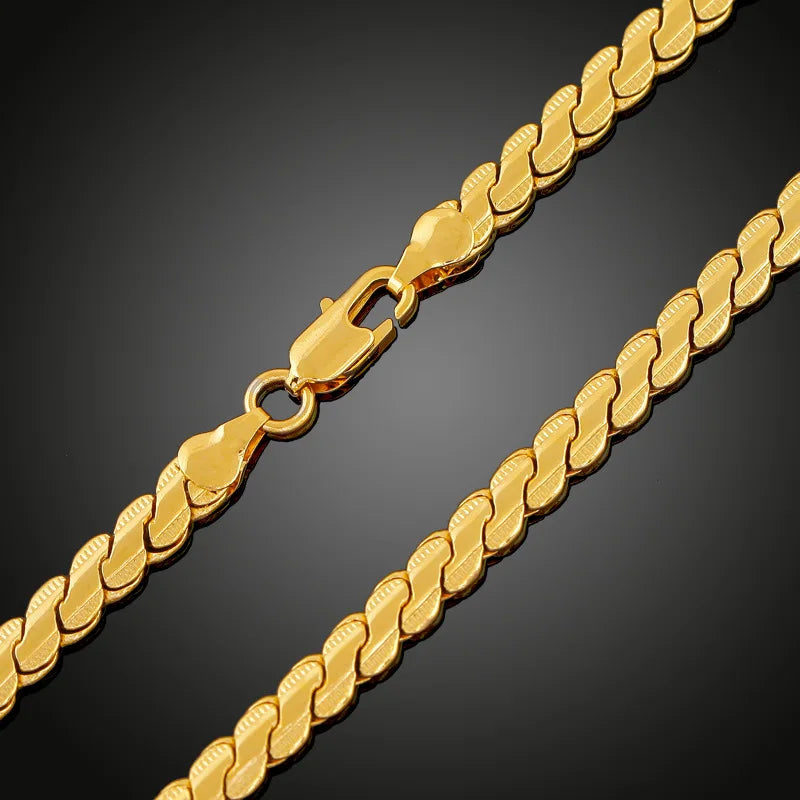 Luxury 24K 9999 Pure Gold real gold Men's and Women's Cuban Necklace Clavicle Chain Thick Necklace