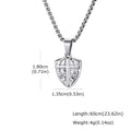 Vnox Men Shield Cross Necklace, Stainless Steel Protection Amulet Pendant Box Chain, Christian Faith Jewelry Gift for