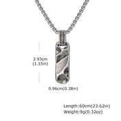 Dog Tag Pendant Necklace — Hammered Stainless Steel