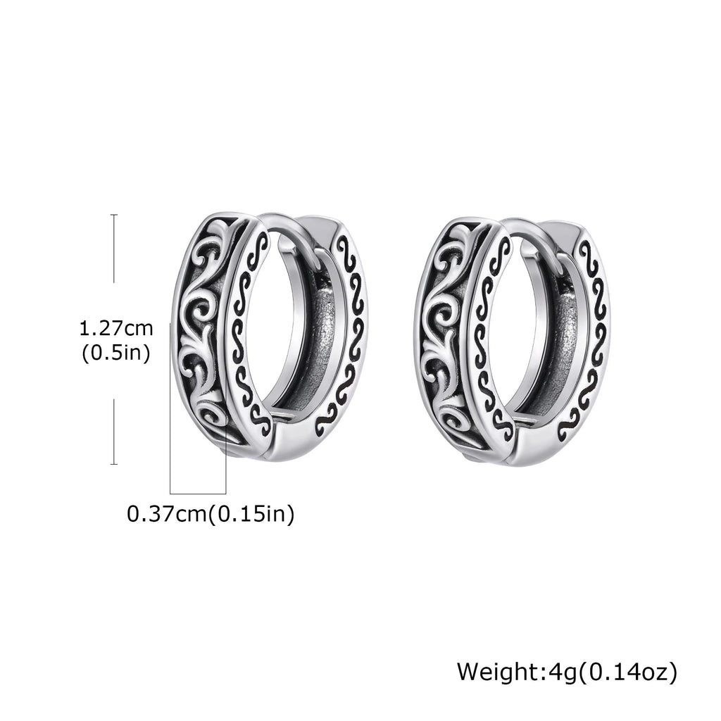 Punk Stainless Steel Hoop Earrings for Men Teens, Hypoallergenic Waterproof Small Huggies Earrings,Rock Hip Hop Cool