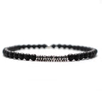 4mm Beach Bead Bracelet — Black-Tone