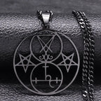 Lilith Sigil of Lucifer Pentagram Necklace — Stainless Steel
