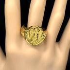 Vintage Catholic Saint Michael Protection Rings for Men Stainless Steel Archangel Boyfriend Jewelry Gifts RRR459S05