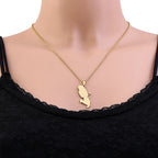 Martinique Map Pendant Necklace — Stainless Steel