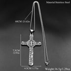 Catholic Saint Benedict Cspb Medal Pendant Necklace for Women Men Stainless Steel Silver Color Chain Jewery san benito Gift