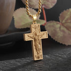 Vintage Catholic Cross Pendant Necklace — Amulet