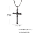 Gothic Skull Cross Necklace for Men, Stainless Steel Black Zircon Collar Necklace, Vintage Creative Hip Hop Jewelry