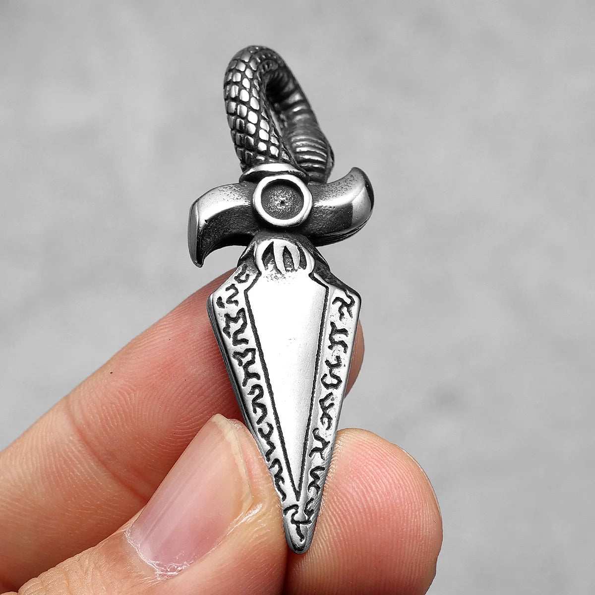 Snake Dagger Pendant — Stainless Steel