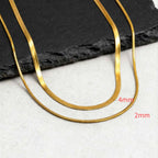 Two-Tone Snake Box Chain Necklace — Stainless Steel