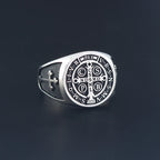 St. Benedict Cross Ring — Stainless Steel