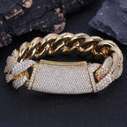 Gold Cuban Chain Necklace Iced Out 18MM 18K