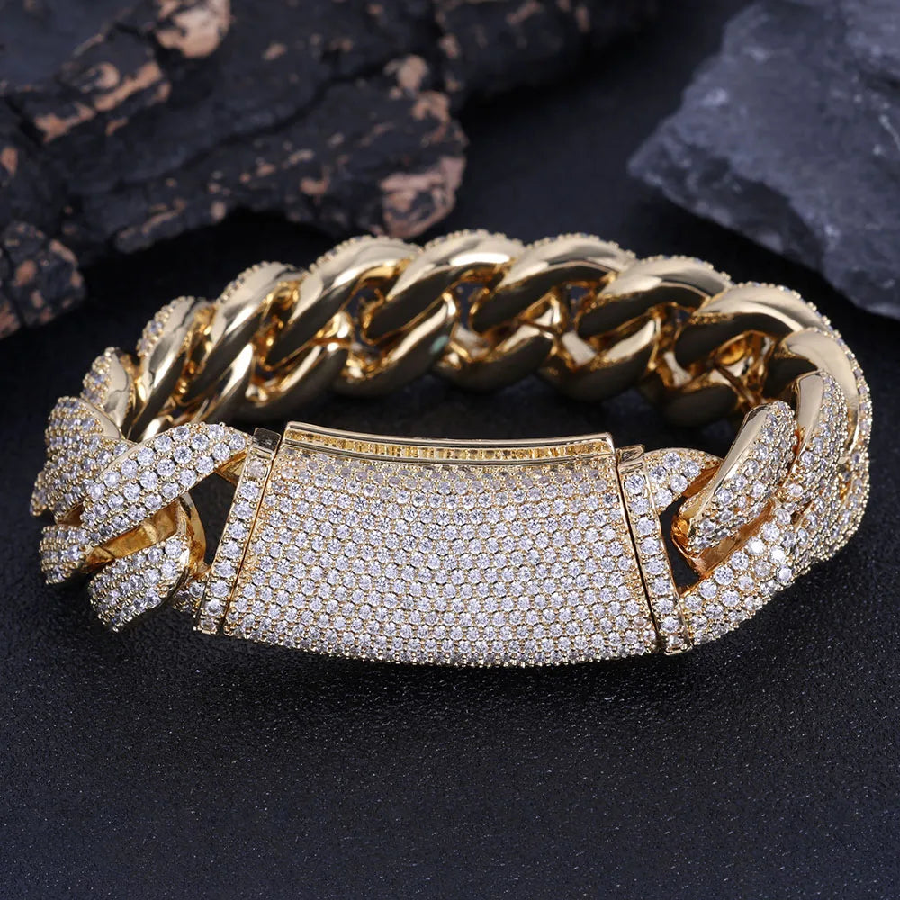 Iced Out Cuban Chain Necklace 13-18MM 2-3 Row